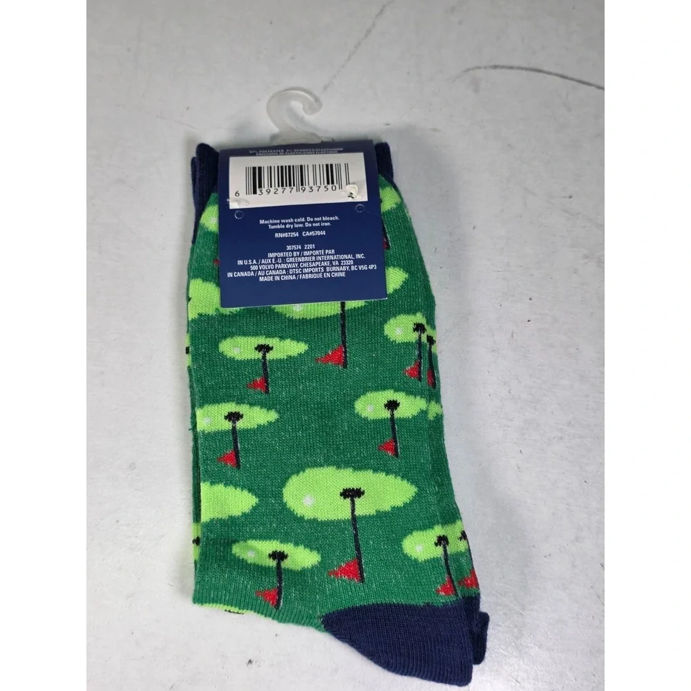 Juncture Men's Golf Socks Size‎ 6-12 Green Navy Red Crew Sock